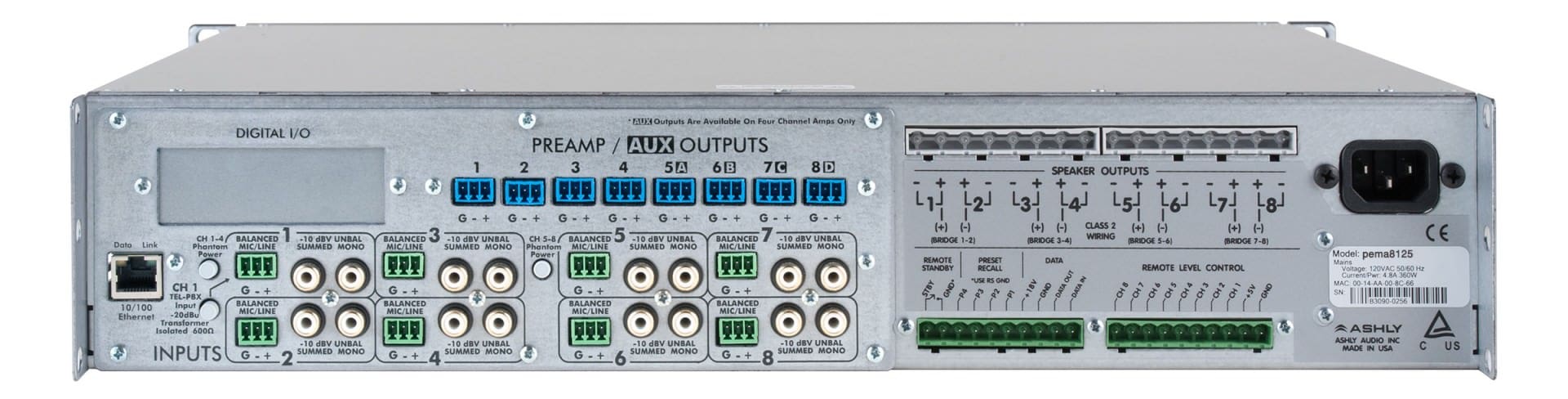 Ashley pema8125 audio mixer rear.